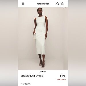 Maevry Knit Dress - Silver Sparkle - M - NWT